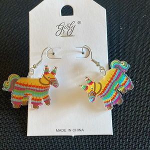 Girly Donkey Piñata Costume Jewelry Earrings